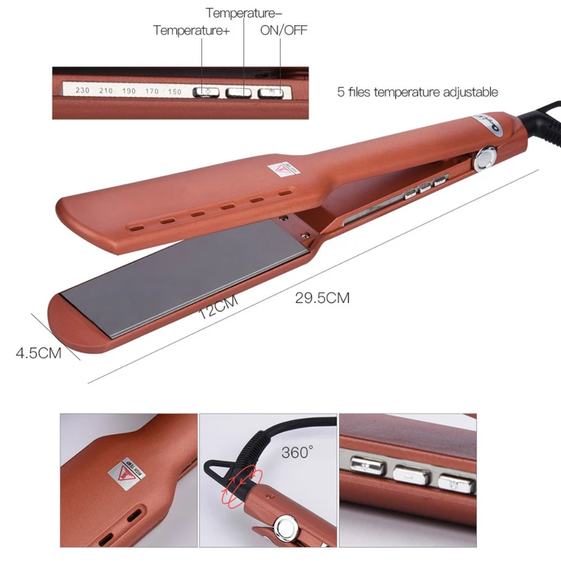 

Fast Warm-up Professional Titanium Alloy Heating Plate Thermal Performance Hair Straightener Wet/Dry Keratin Straightening Irons