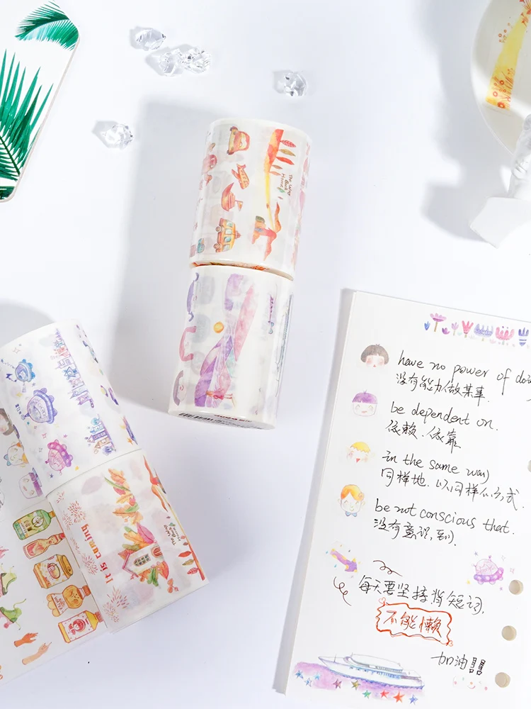 60 мм x 5 м Солнечный свет красочная лента для декорации Washi DIY планировщик