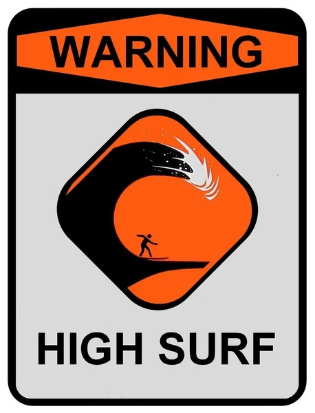 

Warning High Surf Retro tin sign nostalgic ornament metal poster garage art deco bar cafe shop