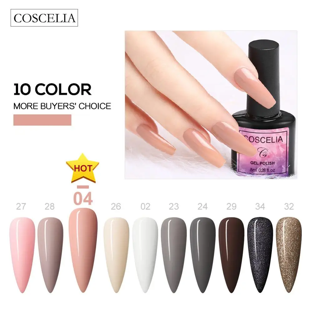 COSCELIA 10 шт. набор гелевых лаков для ногтей долговечный Гель-лак маникюра