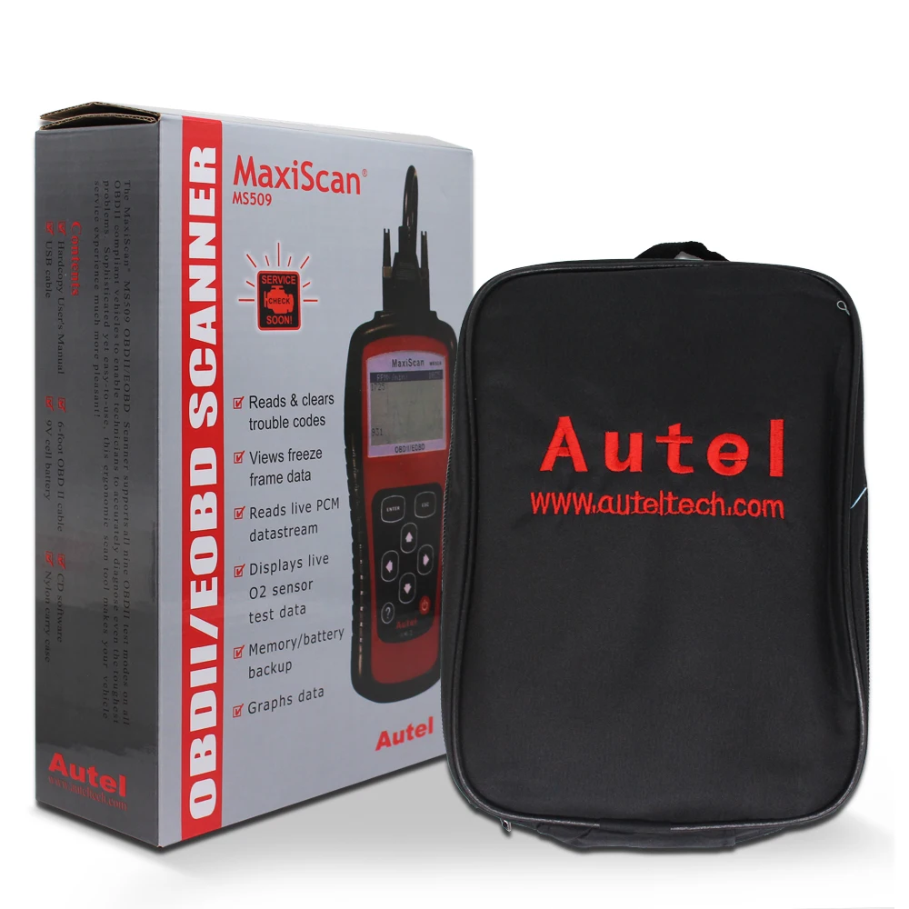 Лидер продаж, считыватель кодов A-utel MaxiScan MS509 OBDII OBD2, автомобильный диагностический инструмент для США, Азии и Европы, Автомобильный сканер (art.: 3a374ef660c) - 3a374ef660c