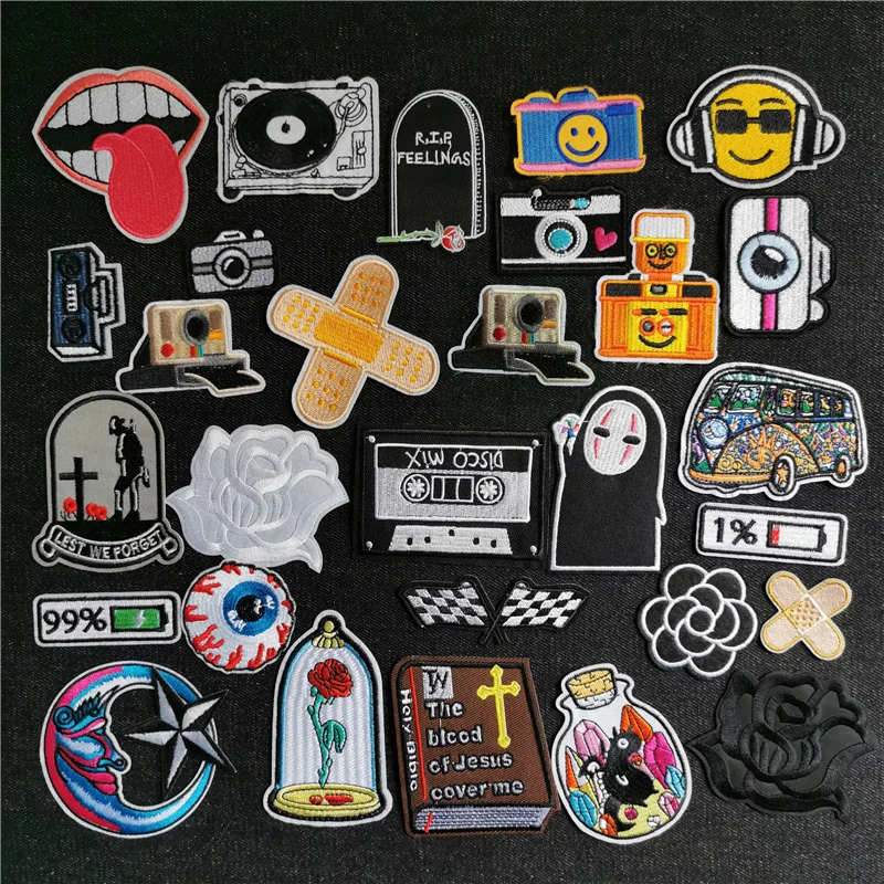 

Clothing Thermoadhesive patches Embroidered Badges Camera Bible Bandage Bress Sticker Armband Dress thermal transfer for clothe