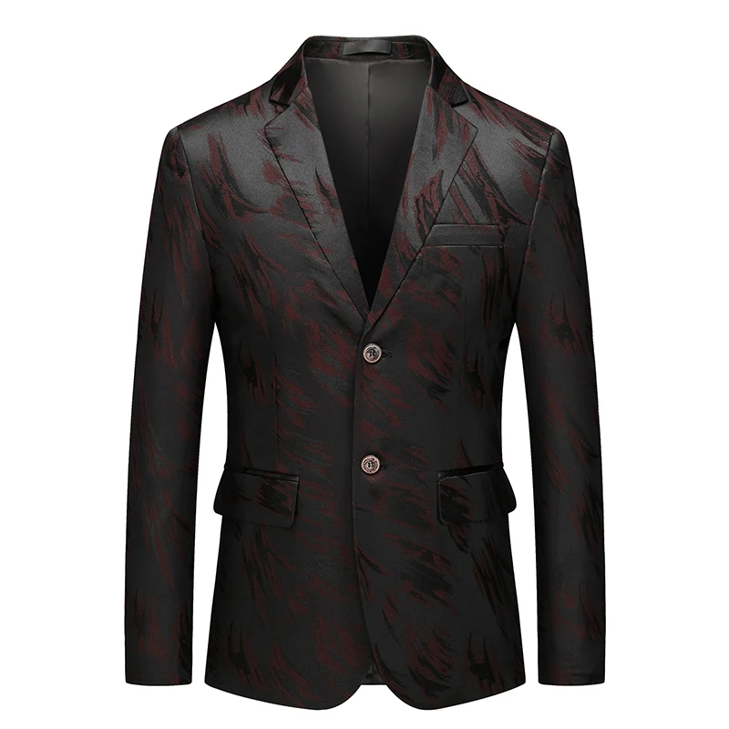 Мужской блейзер с цветочным принтом на двух пуговицах размеры до 6XL|Пиджаки| |
