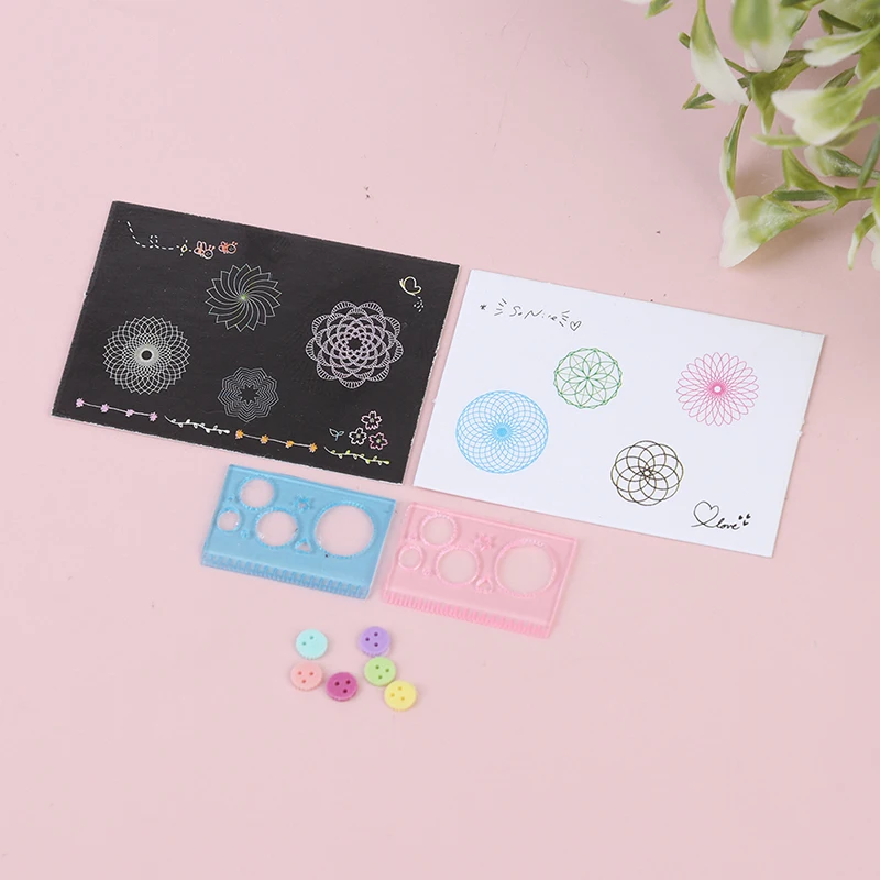 

New 1Set 1:12 Scale Dollhouse Miniature Spirograph Geometric Ruler Drawing Toy