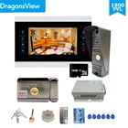 Видеодомофон Dragonsview 7 дюймов с электронным замком, домашний Интерком, система контроля допуска к двери HD, защита от дождя, разговор