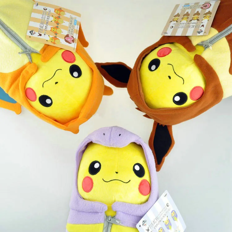 

Аниме Покемон спальный мешок серии Плюшевые игрушки куклы мультфильм Покемон бикачу разнообразие Charizard Eevee Ekans Мягкая кукла игрушки подарки