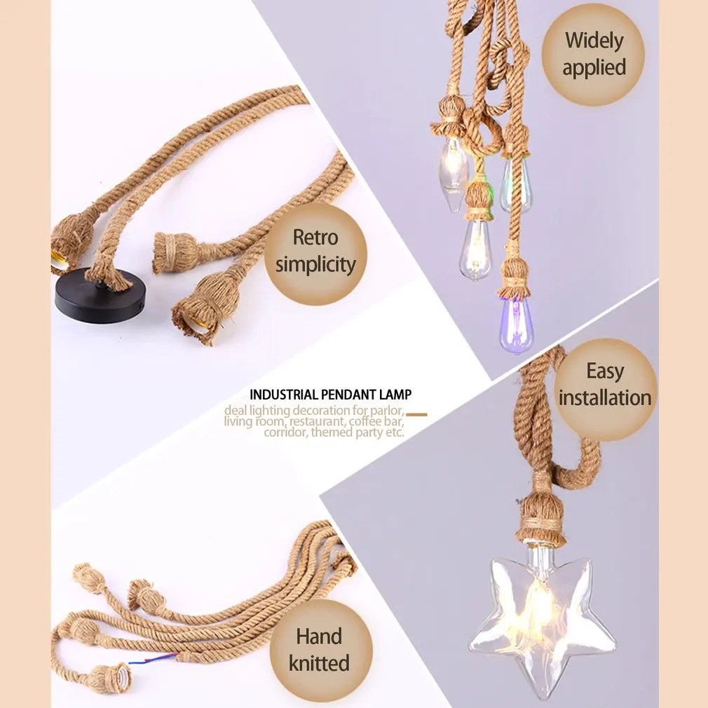 Винтажный подвесной индустриальный декор двойная головка деревянная лампа E27