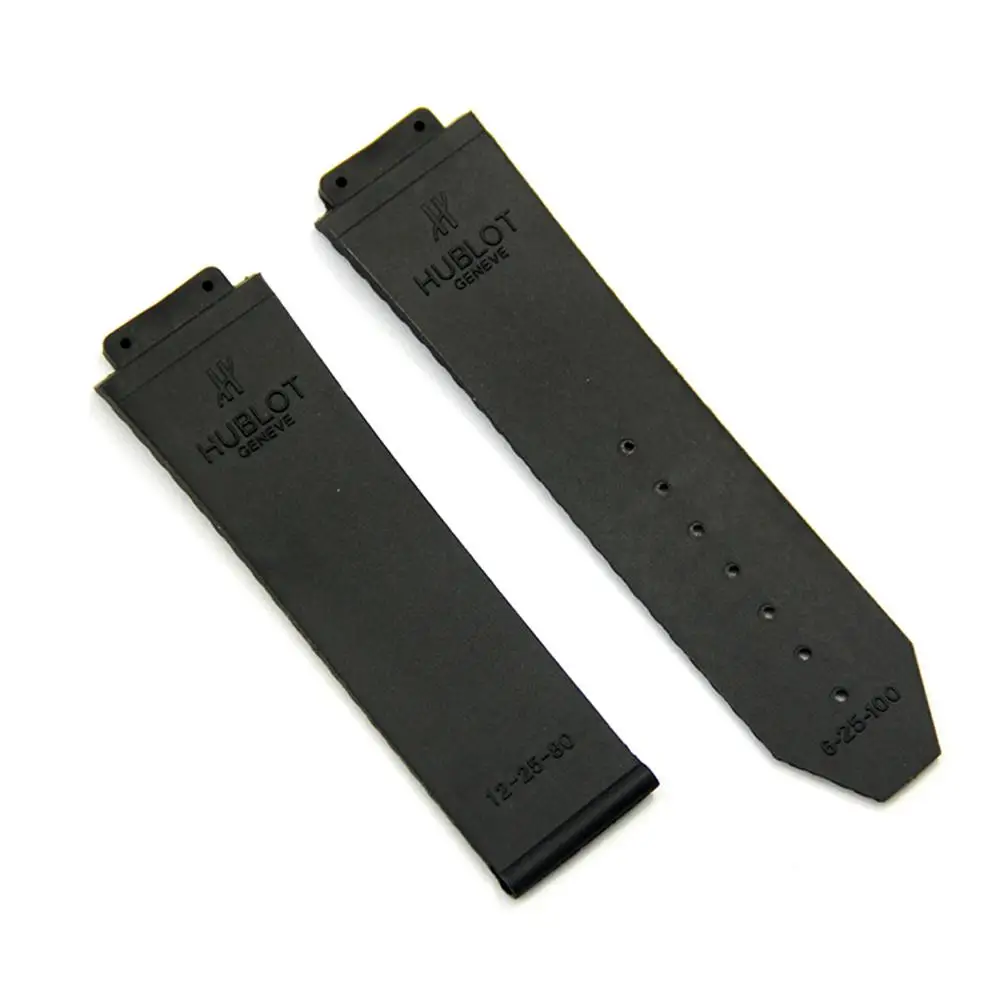 Силиконовый ремешок 25 мм для Hublot пластиковый с черным шоколадным запахом ПУ