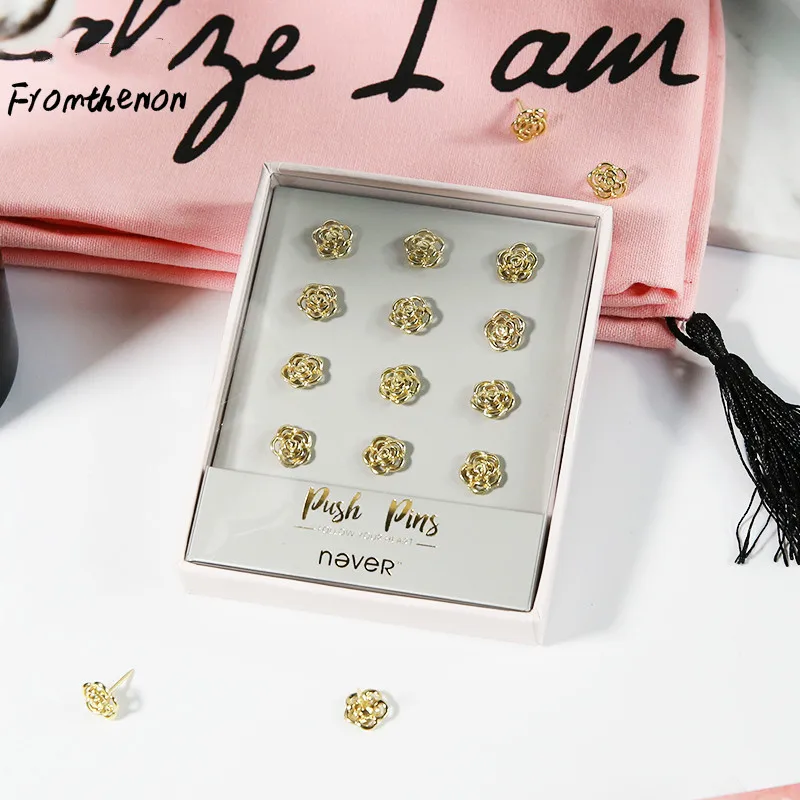 Металлическая пробка в форме цветка для большого пальца|Канцелярские булавки| |