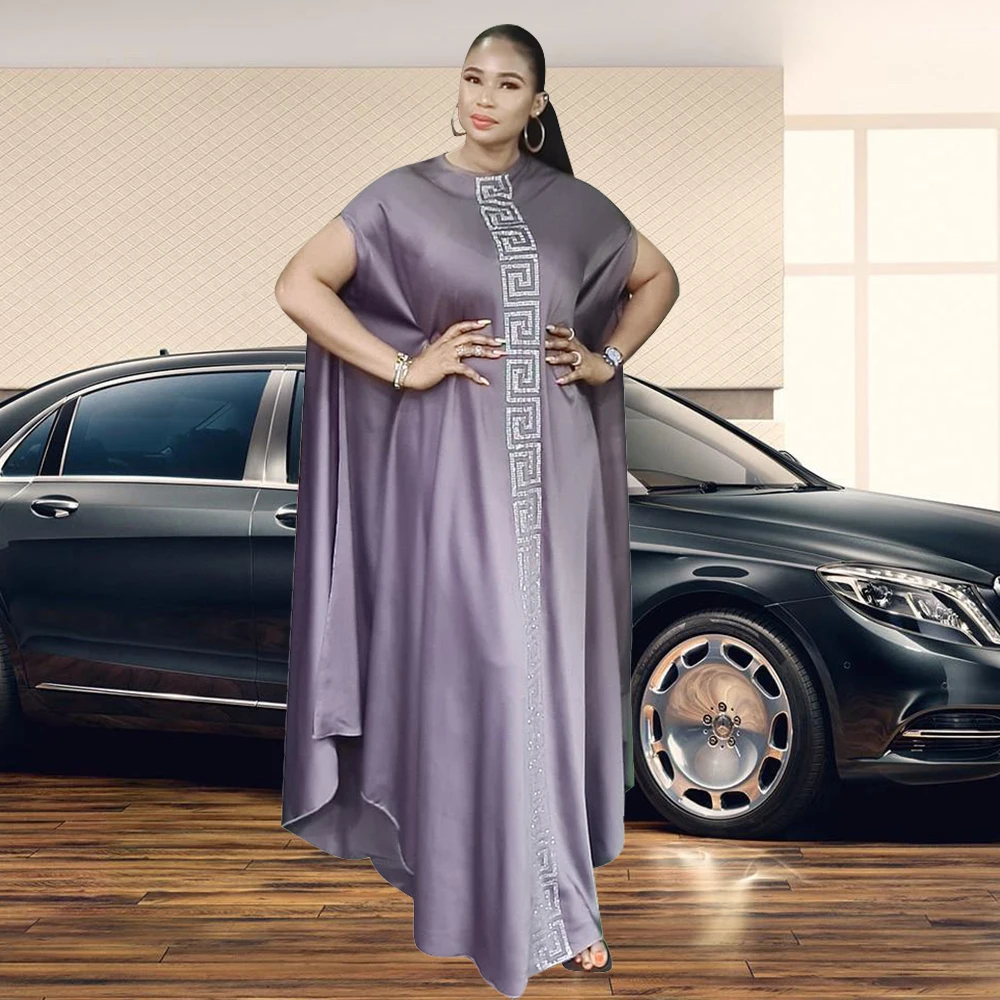 Abaya Дубай Дашики мусульманские комплекты шелковые бриллиантовые Макси базин