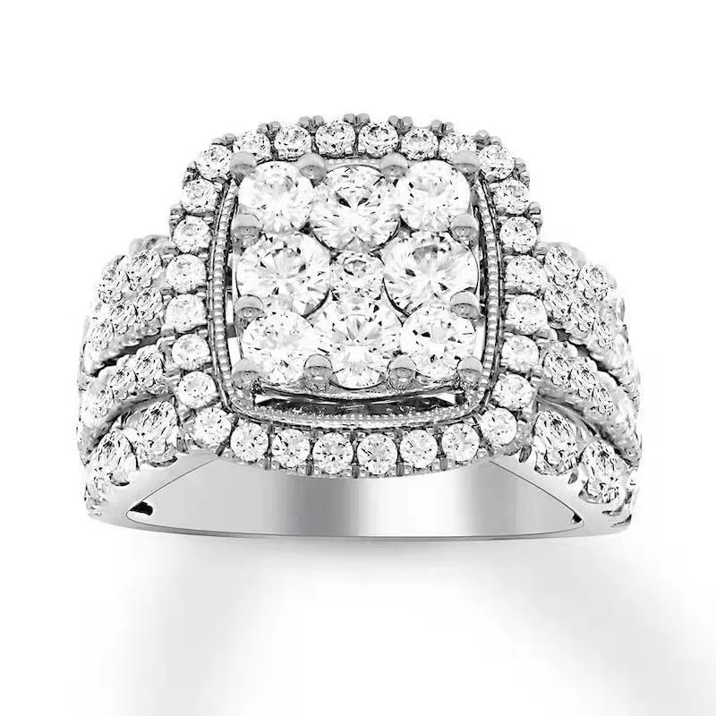 

Gorgeous Square Shape Ring for Women Full Bling Iced Out Micro Pave Crystal AAA Cubic Zircon Dazzling Bridal Wedding Jewelry