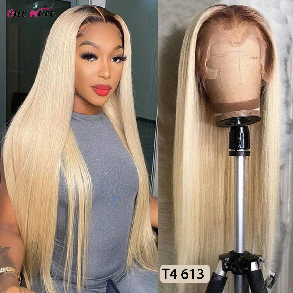 T4 613 Ombre 613 Blonde Lace Front Wig Human Hair 13x4 HD 613 Lace Frontal Wig Brazilian Straight Lace Front Human Hair Wigs