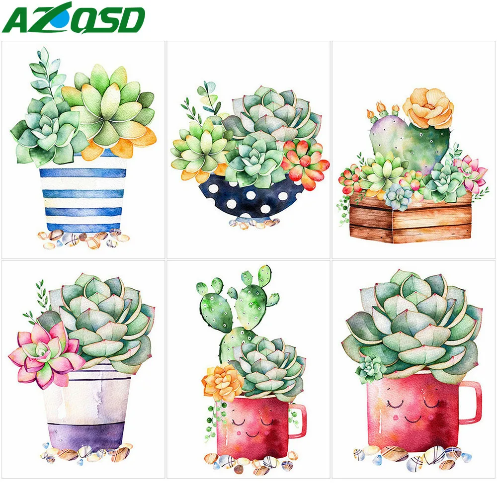 

AZQSD алмазная живопись Наборы кактус изображение Стразы рукоделие Алмазная вышивка продажи цветы ручной работы подарок