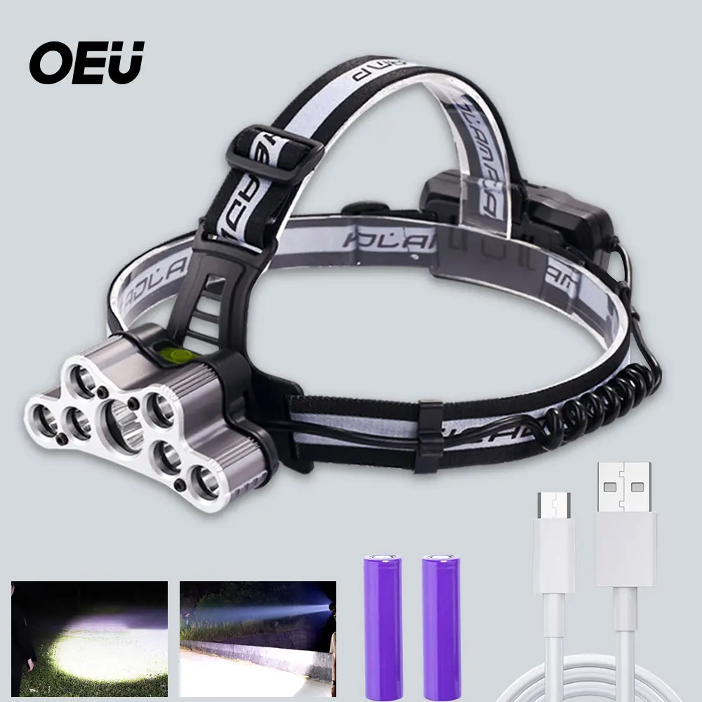

Powerful Headlamp Outdoor Lighting Camping Portable Spotlights Fishing Front Head Lamp Flashlight Lantern High Power Headlight