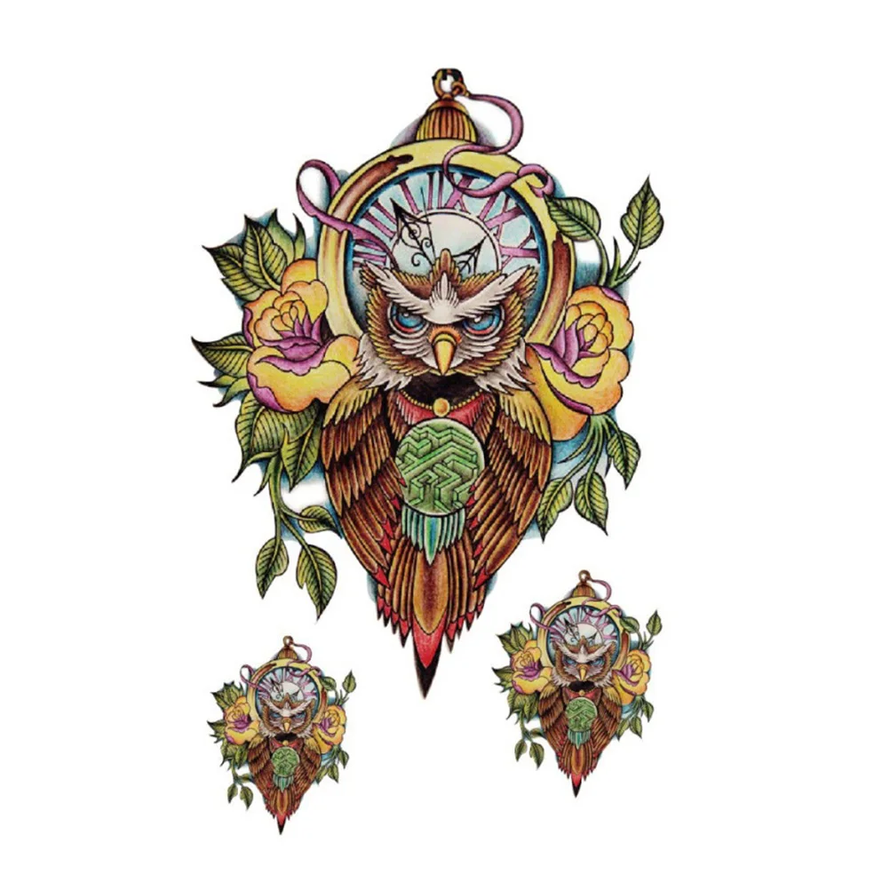 Красивый дизайн Совы водонепроницаемые временные татуировки наклейки для