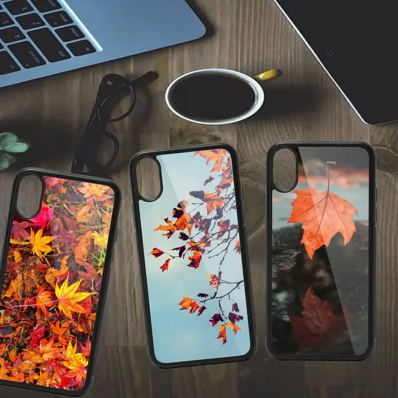 

Maple Leaf autumn Fallen leaves pattern Phone Case PC for iPhone 11 12 pro XS MAX 8 7 6 6S Plus X 5S SE 2020 XR