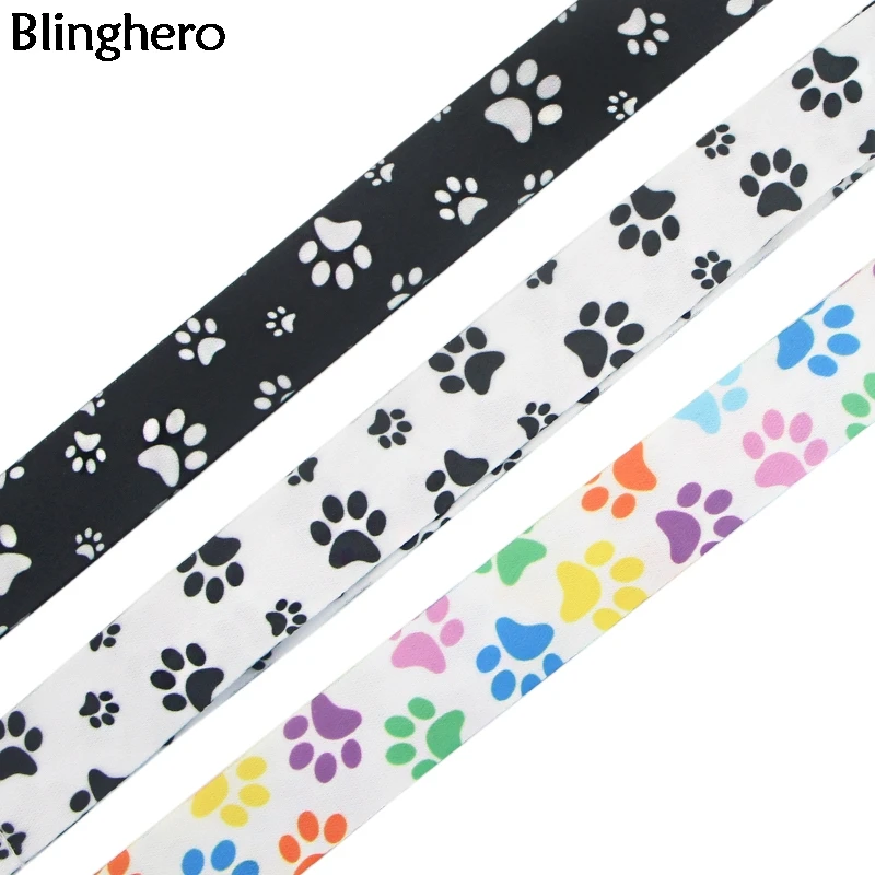 Blinghero Cartoon Dog Paw Print Lanyard for keys Camera Whistle Cool ID Badge Holder Mobile Neck Straps Hang Rope Gift BH0588