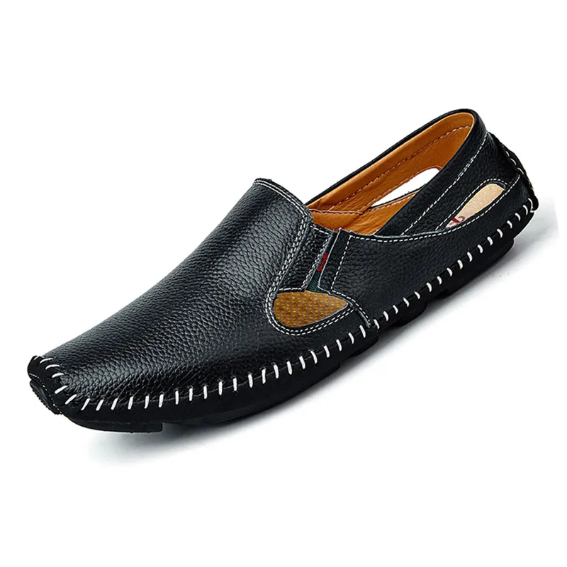 Повседневная модная мужская кожаная обувь для вождения размера плюс 45 46 47