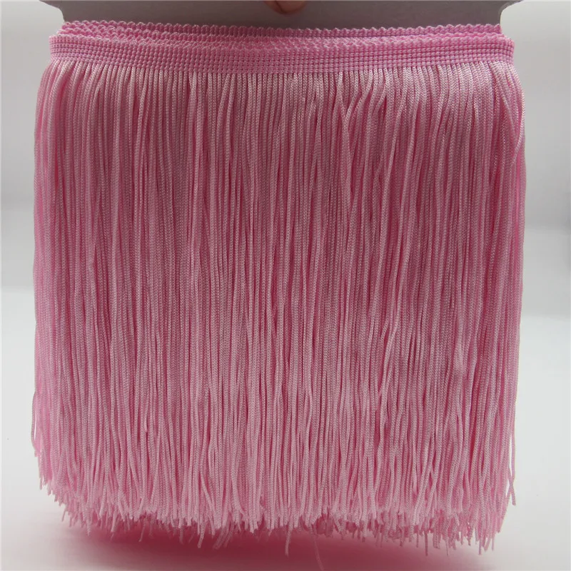 

20cm wide High Quality Pink Tassels Trim Fringe Polyester Lace Latin Dance for DIY Dress Latin Accessories Lace Ribbon