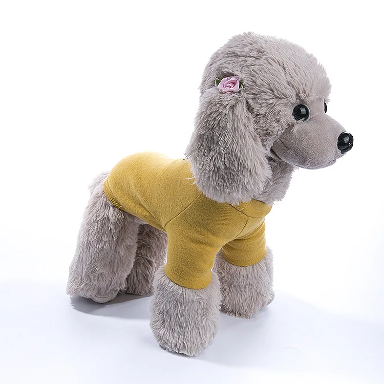 Уютная домашняя собака одежда для маленьких собак осенний Однотонный свитер со