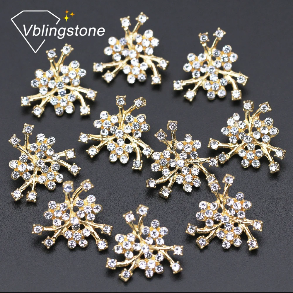 10 шт. хрустальных кабошонов с Стразы для одежды цветок стеклянные стразы золото и