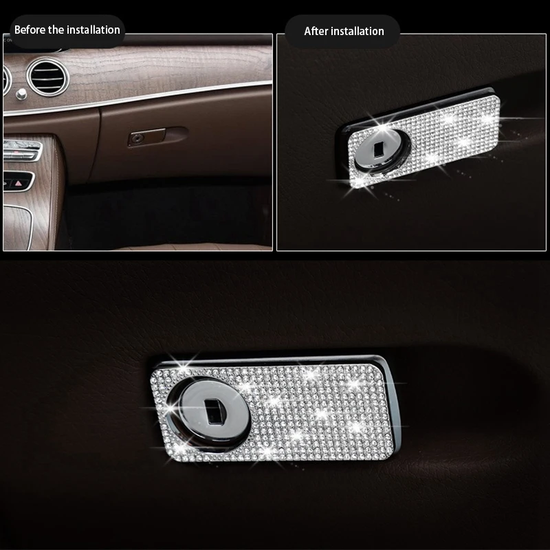 Copilot Box Switch Handle Rhinestones Sticker Cover &amp Crystal Console Multimedia Button for Benz E Class W213 | Автомобили и