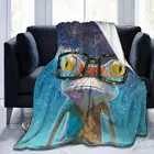 Забавный красочный лягушка в очках супер мягкий плюшевый уютный теплый фланелевый плед всесезонный для дивана кровати дивана кемпинга