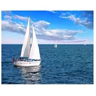 5D алмазная живопись сделай сам, морской пейзаж, алмазная вышивка, парусная лодка, вышивка крестиком, полная квадратнаяКруглая Мозаика, домашний декор