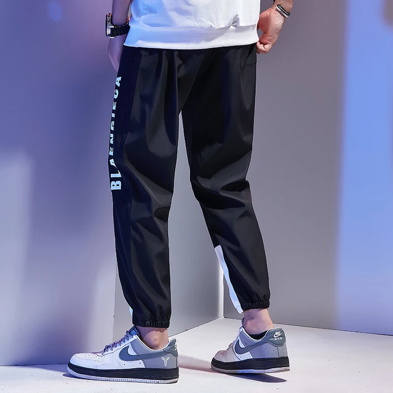 Мужские спортивные брюки в стиле хип хоп с эластичной талией|Повседневные брюки|