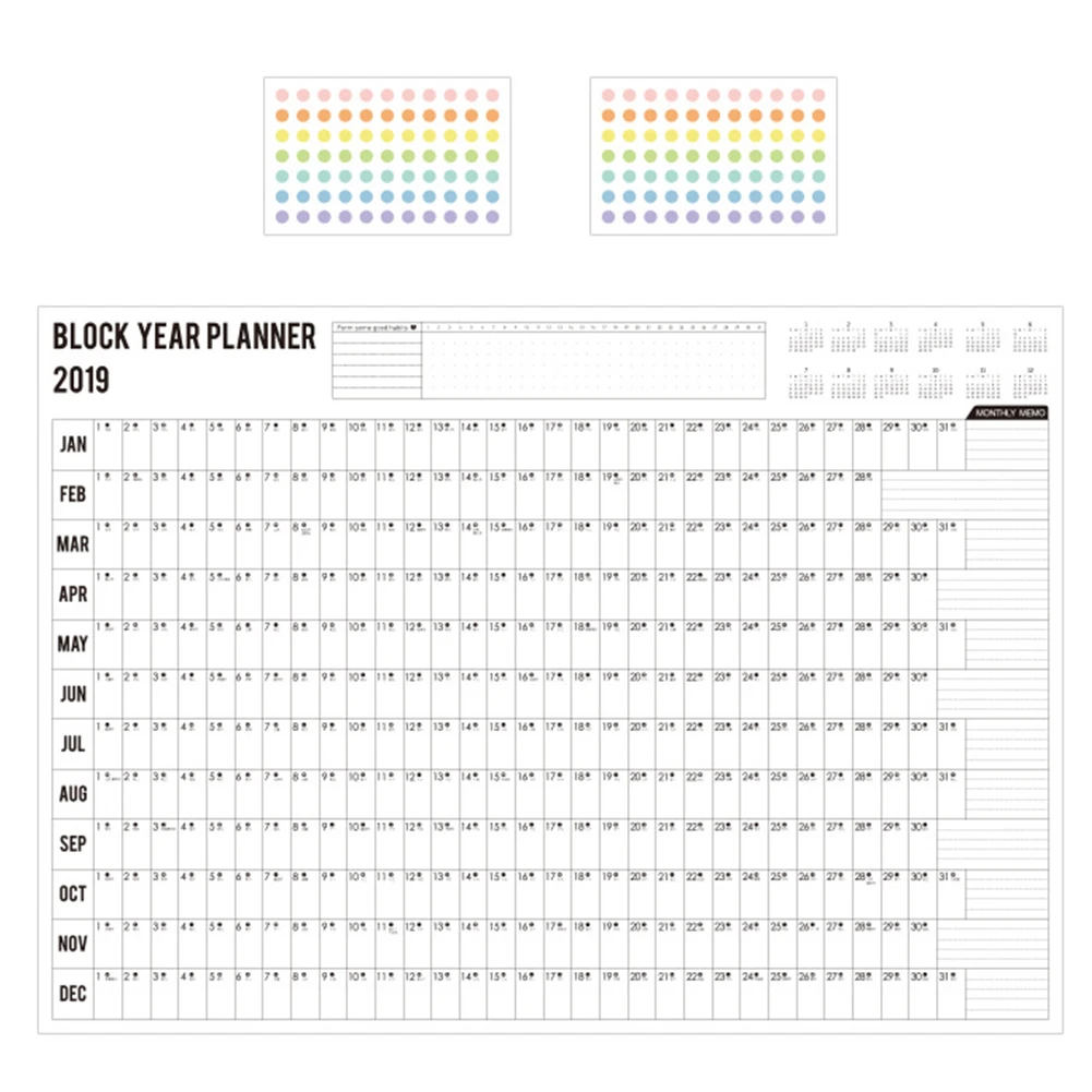 2020 блок школьный офис год планер наклейки обучение привычка Декор бумага