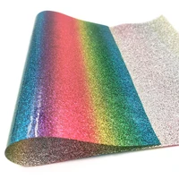 iridescent rainbow fine glitter fabric sparkle faux leather vinyl craft sewing material bows making decor diy