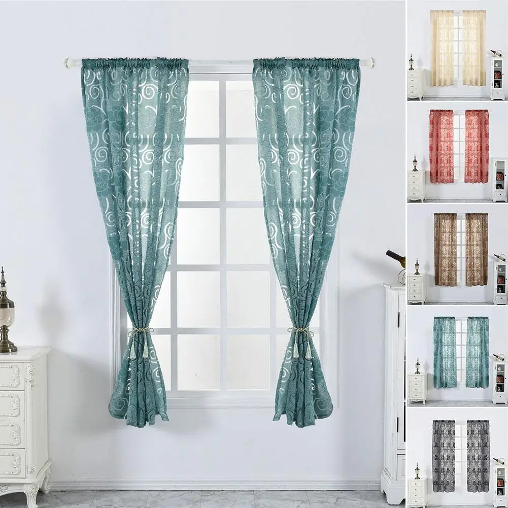 100x130 см Пион цветок окно сетчатая занавеска гостиная Тюль с драпировкой домашний