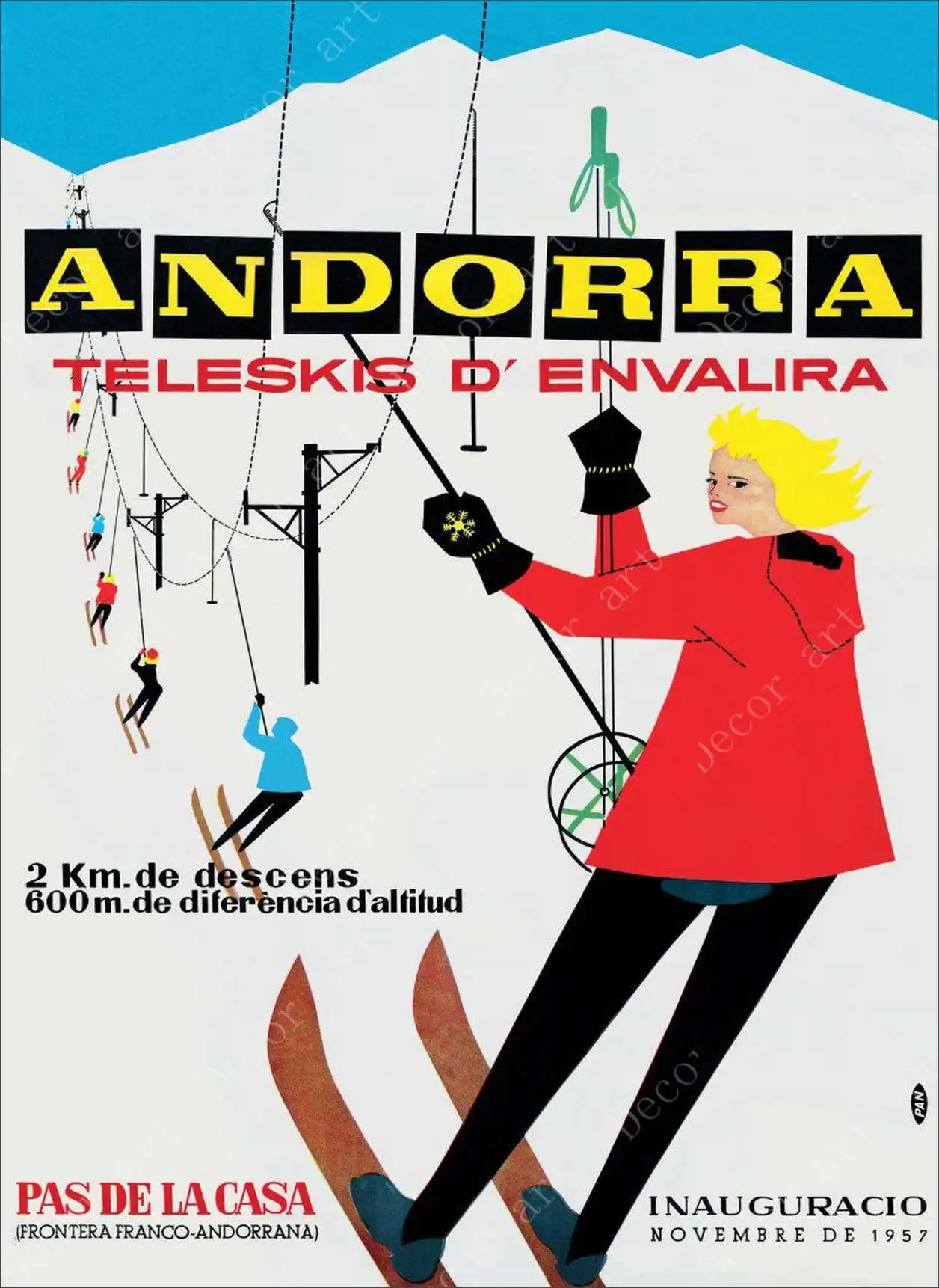 Картины на холсте с покрытием для путешествий лыжи в Андорре винтажные картины