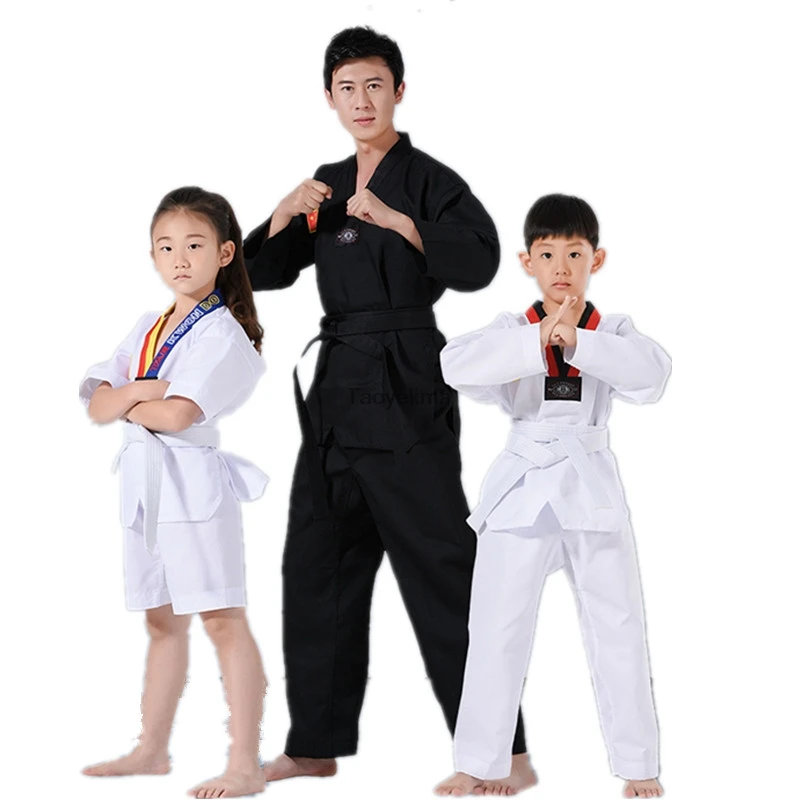 Детский и взрослый костюм для тхэквондо униформа Dobok WTF карате одежда мужчин