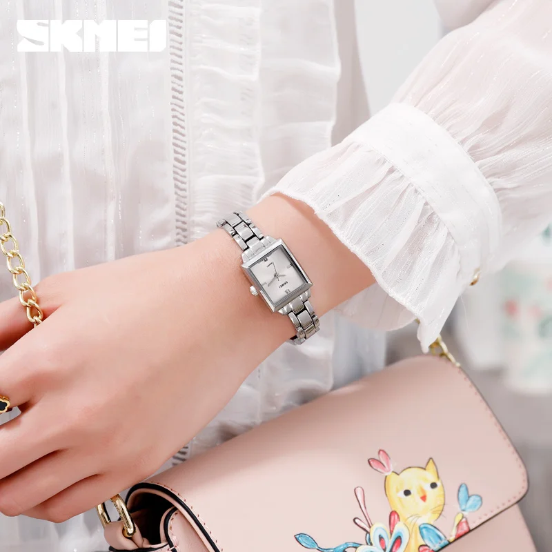 SKMEI Relogio Feminino 1407 модные женские кварцевые часы женские часы из нержавеющей стали ремешок наручные часы Montre Femme