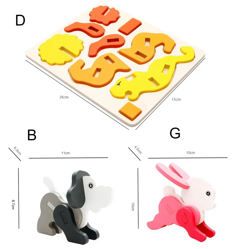 

Baby Toys Wooden 3D Animal Puzzle Tangram Shapes Learning Cartoon Intelligence Jigsaw Puzzle Toys For Children Educational Gift