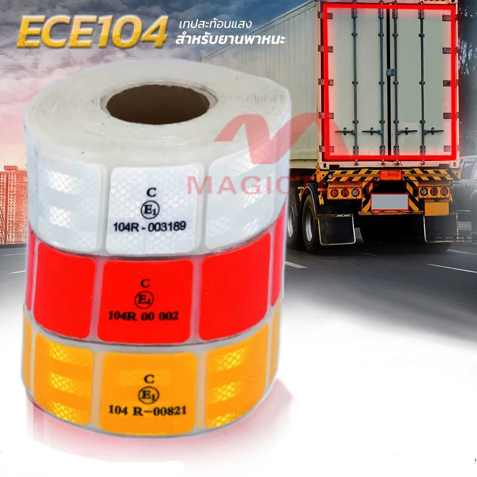 Купи ECE104 CE 104 R-00821 Lorry Car Auto Truck Reflective European Standard ECE R104 Safety Warning Reflective Sticker CE1-104R 3M за 1,943 рублей в магазине AliExpress