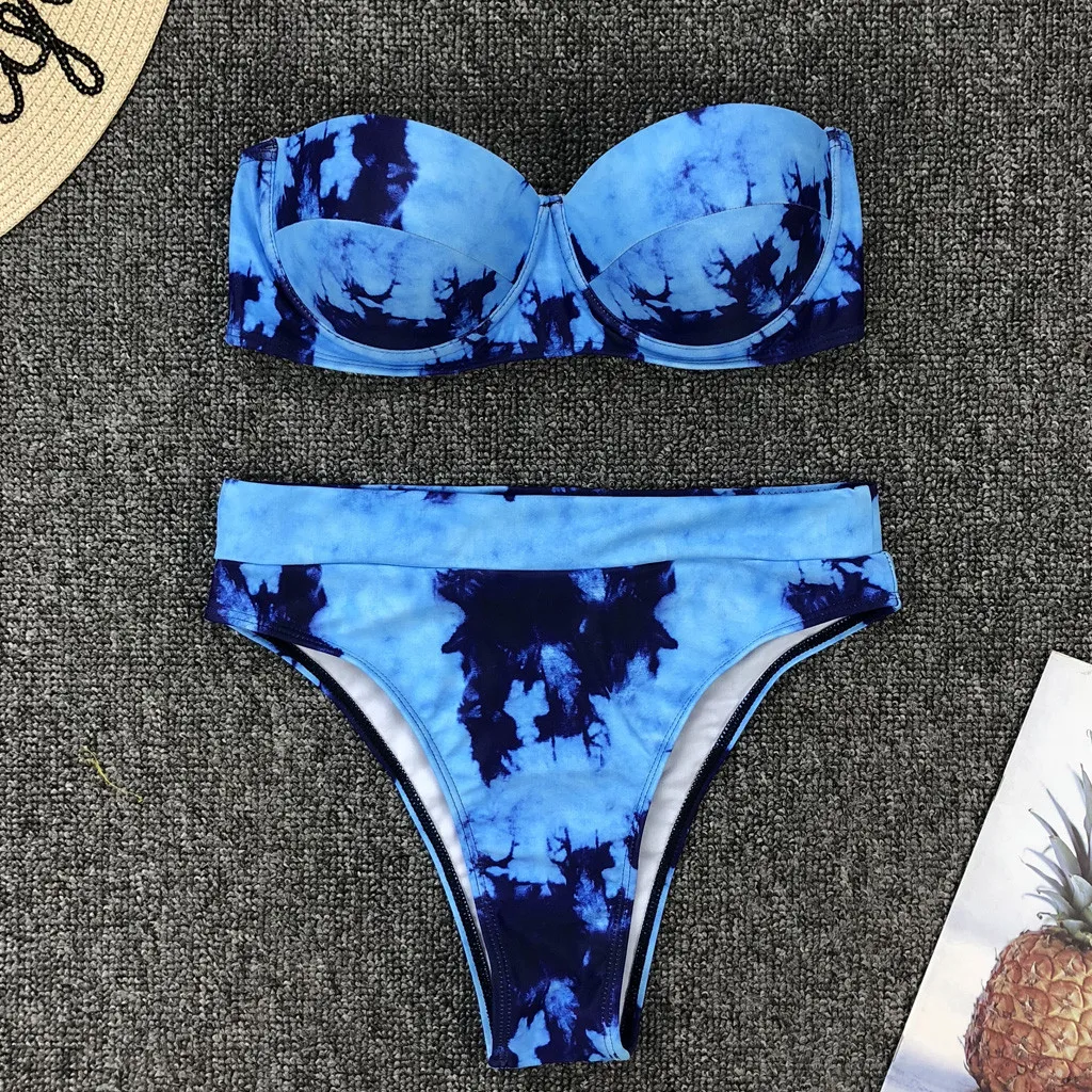 Однотонное бикини 2020 бразильский купальник Женский комплект сексуальный с