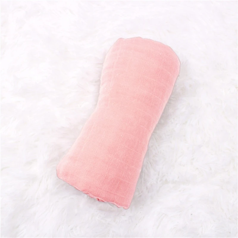 

23GD 120x120cm Baby Muslin Bamboo Fiber Receiving Blanket Infants Swaddling Wrap 2 Layers Gauze Sleepsack Towel Solid Color for