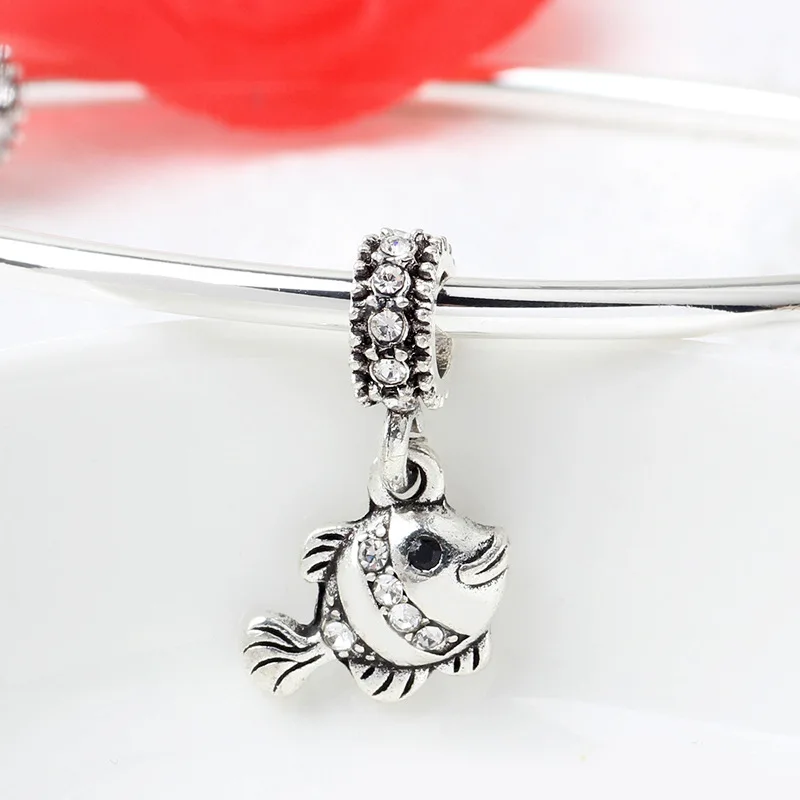 5 шт. Новые Античные посеребренные бусины из цинкового сплава хрустальные