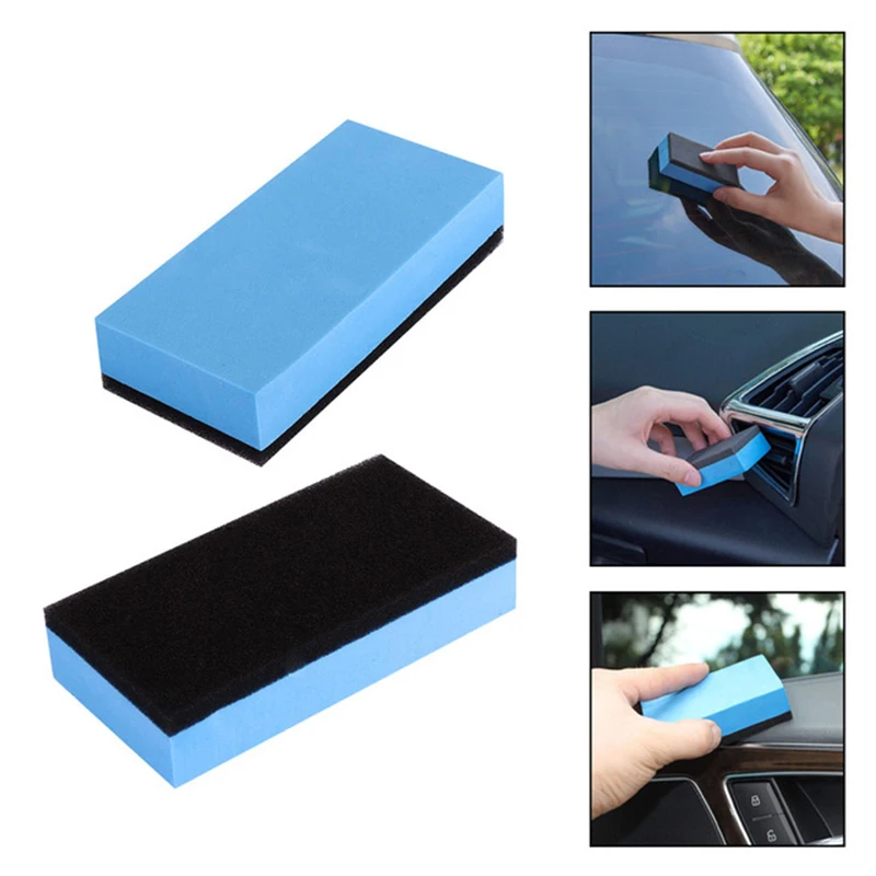 

10pcs Car Wash Foam Lacquer Coating Sponges Car Maintenance Waxing Sponge For Glass Ceramic Coating Applicator Car Cleaning