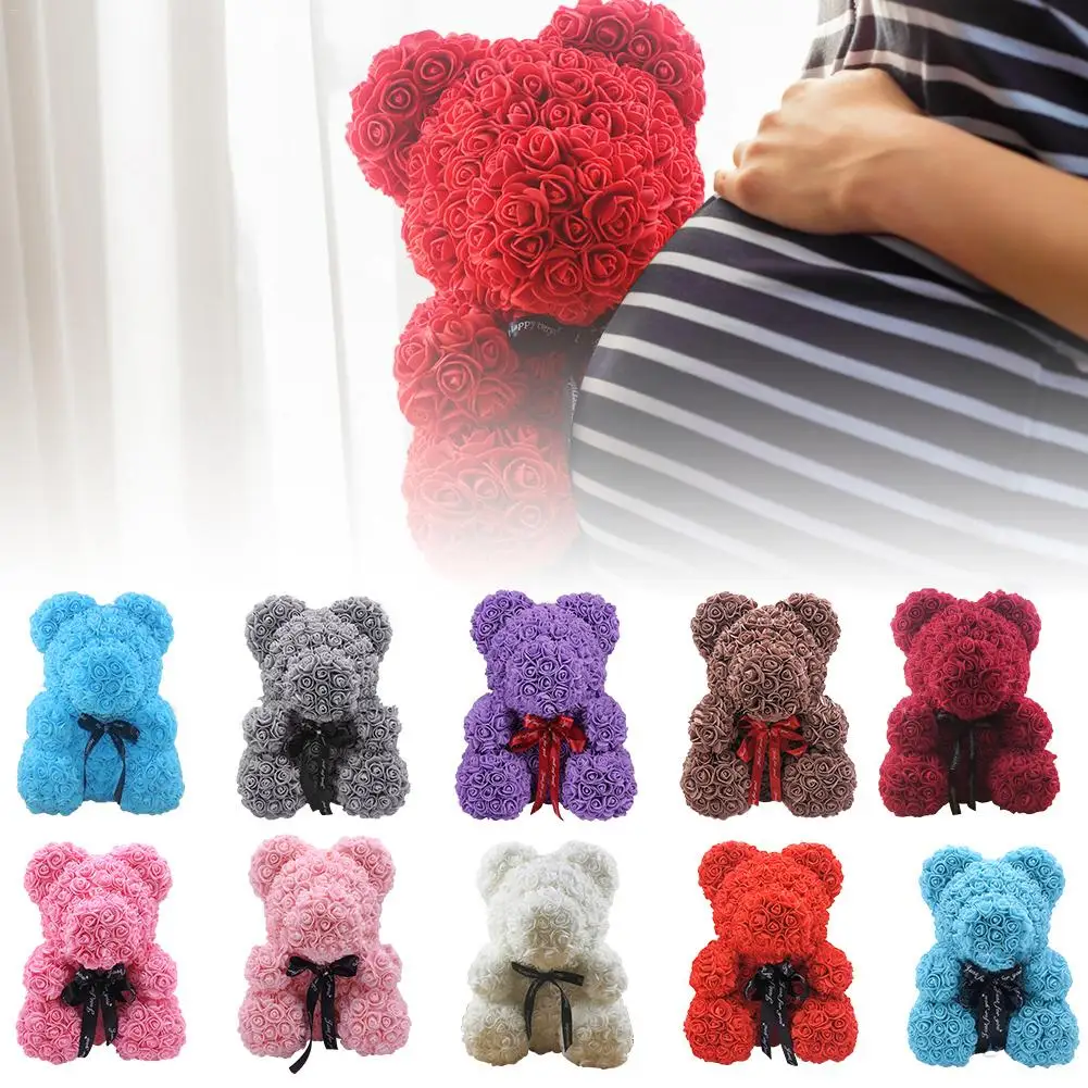 

Плюшевый розовый медведь 40 см, подарок на день Святого Валентина, плюшевая игрушка, мыло, пеноматериал, без запаха, роза, медведь, кукла на Де...