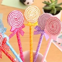 36pcslot new novelty lollipop pens office and study cartoon pens colorful ballpoint pen fashion gifts wholesale