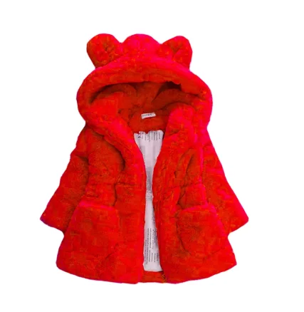 

Jinxiaofei2021 Winter Plush Imitation Fur JinGirls Jacket Keeping Warm Outerwear For Kids 1-8 Years Christmas Present Children
