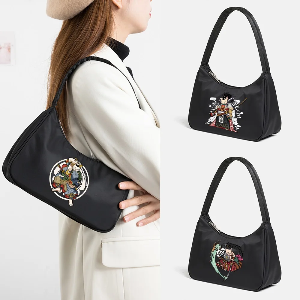 

Women Underarm Shoulder Bags Samurai Print Chain Bag Shoulder Handbags Casual Clutch Party Purse Women Cloud Shoulder Bag Totes