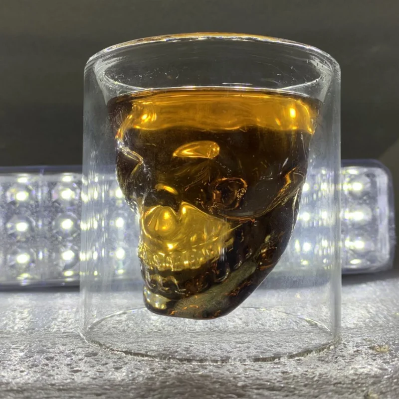 Креативная прозрачная пивная винная чашка бокал в виде черепа для красного вина