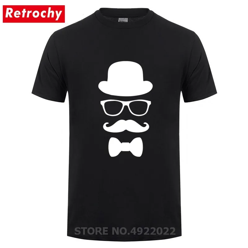Heisenberg старошкольный силуэт футболка юморный принт усы и галстук бабочка