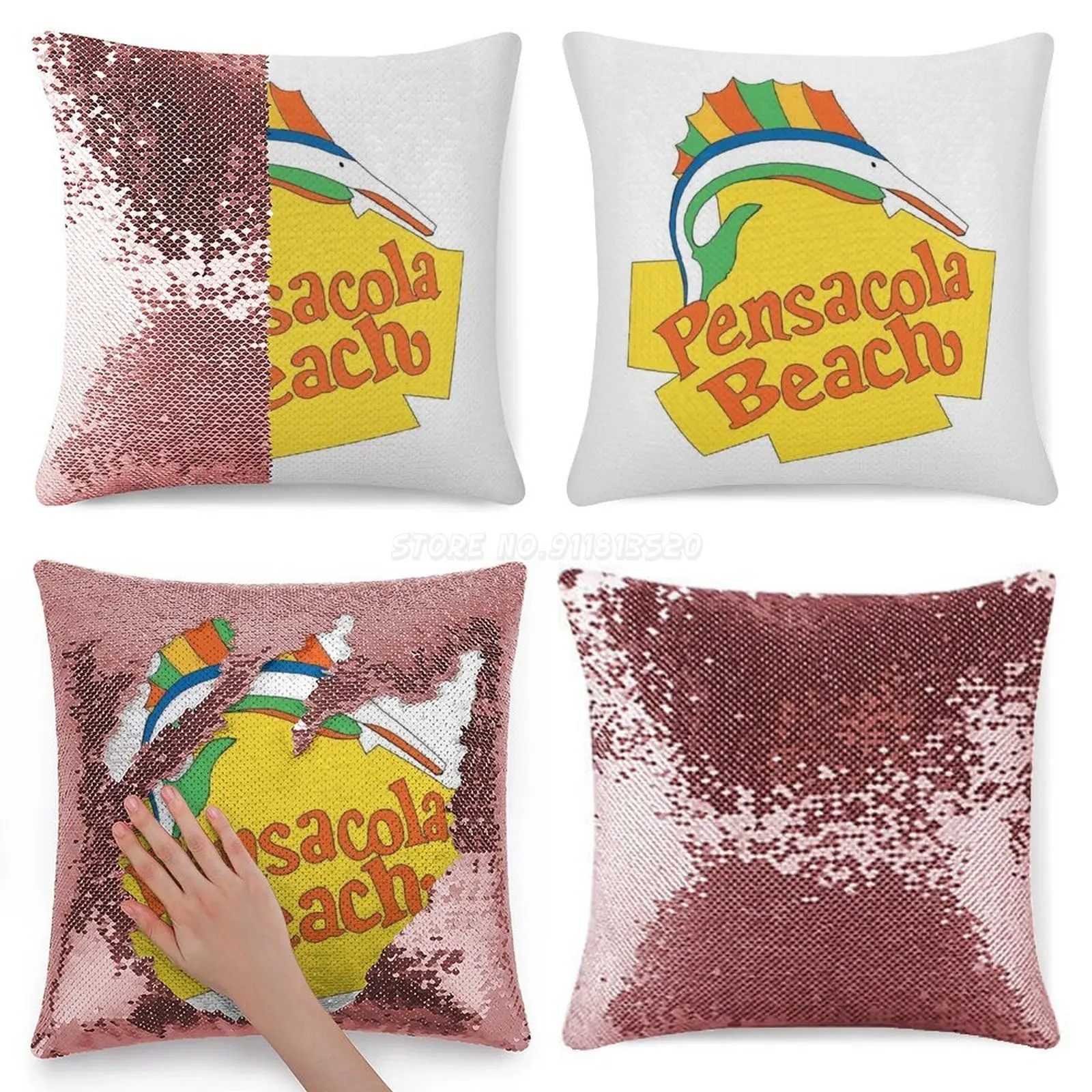 Пляжный Чехол на подушку с пайетками 40 х40 см | Дом и сад