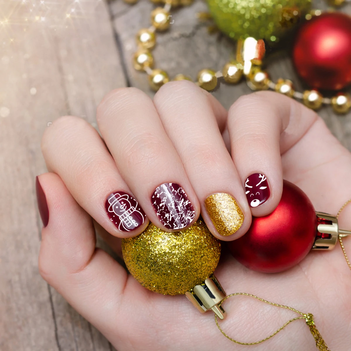 BeautyBigBang Christmas Theme Nail Stamping Plate DIY Snowflake Santa Claus Xmas Tree Art Image Template | Красота и здоровье
