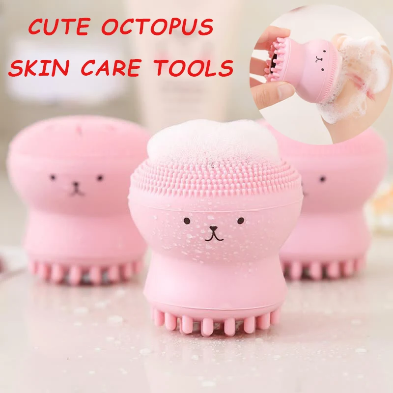 

2021 New Octopus Silicone Facial Cleaning Brush Deep Cleansing Pore Massage Durable Facial Skin Care Tools
